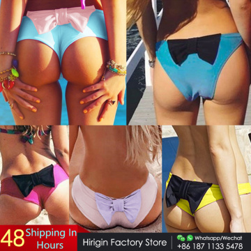 2018 Swimwear Bottom HOT Brazilian Scrunch Women V Thong Bikini Bottom BOW-TIE Swimwear Sexy Women Beachwear Only Bottom