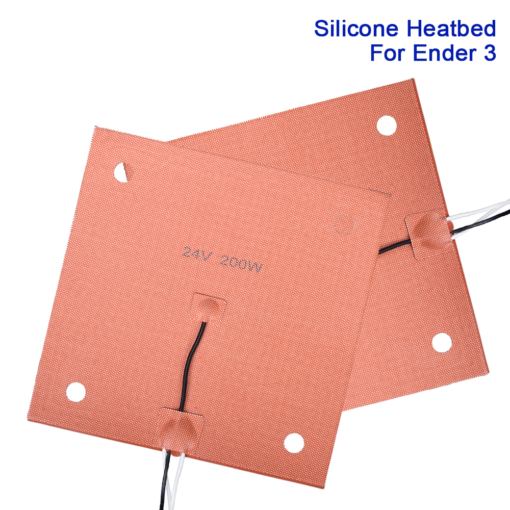 Silicone Heated Bed Heating Pad 24V 110V 220V Waterproof Hot Bed 230/235MM Build Plate For ender 3 CR10 3D Printer Parts Heatbed
