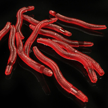 WALK FISH 100PCS/Lot Soft Lure Fishing Simulation Earthworm red Worms Artificial Fishing Lure Tackle Lifelike Fishy Smell Lures