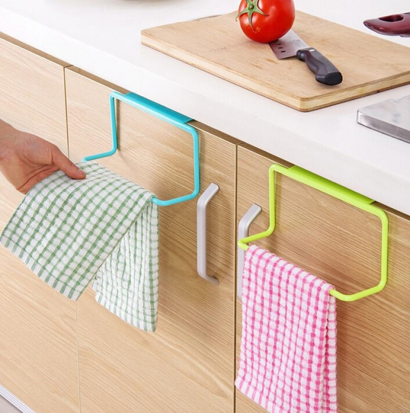 Door Tea Towel Rack Bar Hanging Holder Rail Organizer Bathroom Cabinet Cupboard Hanger Kitchen Accessories Store