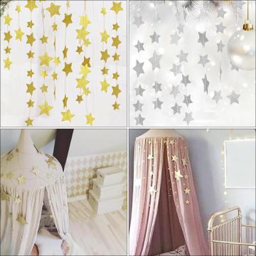 Mosquito Net Hanging Decoration Gold Silver Sparkling Stars baby room decor Children's Rooms Walls Decor baby bed