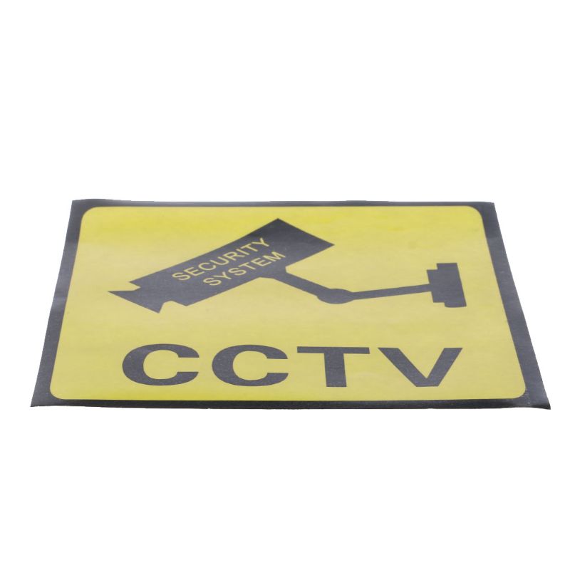 Free shipping 10PCS Warning Stickers CCTV SECURITY SYSTEM Self-adhensive Safety Label Signs Decal 111mm Waterproof HM