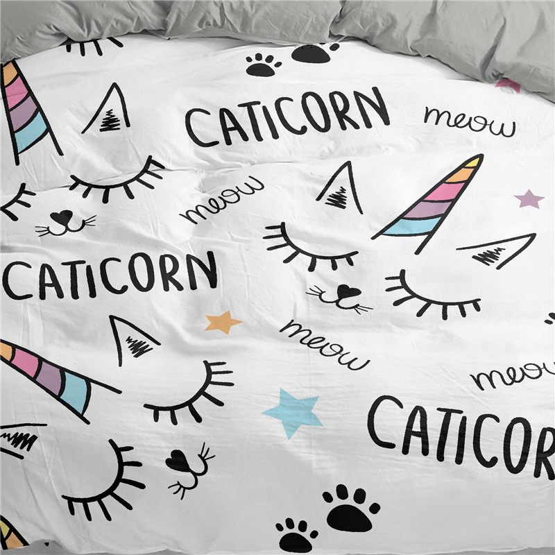ZEIMON Luxury 3D Bedding Set Unicorn Print Cute Duvet Cover Set For Kids Gift Bedclothes Home Textiles Bed Set