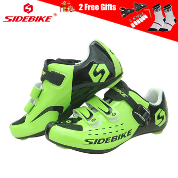 SIDEBIKE Self-lock Men's Bike Shoes Road Cycling Shoes Breathable Non-slip Nylon Sole Triathlon MTB Mountain Bicycle Shoes Green