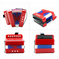 High Quality 7-Key Accordion 2 Bass Mini Accordion Educational Musical Instrument Rhythm Band for Kids Black/Red/Blue(optional)