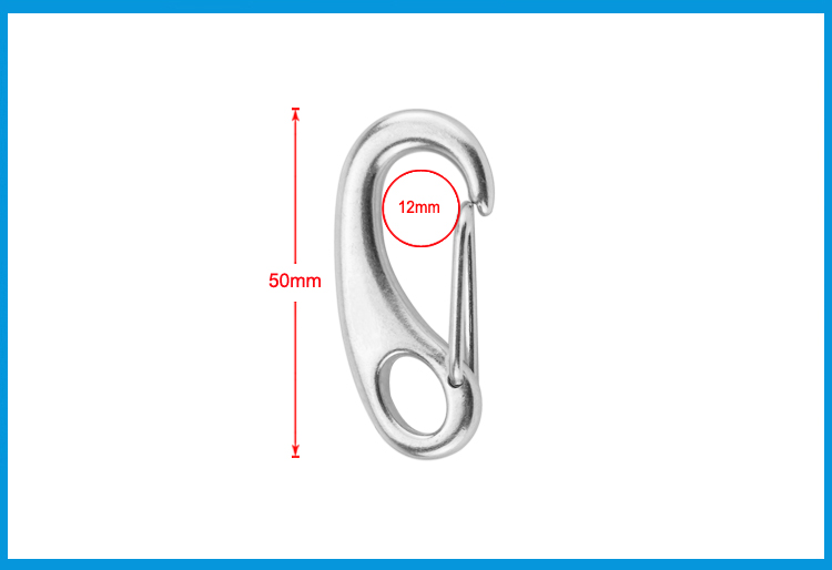 Boat Marine Stainless Steel Egg Shape Spring Snap Hook clips Quick Link Carabiner Buckle eye shackle Lobster Claw outdoor