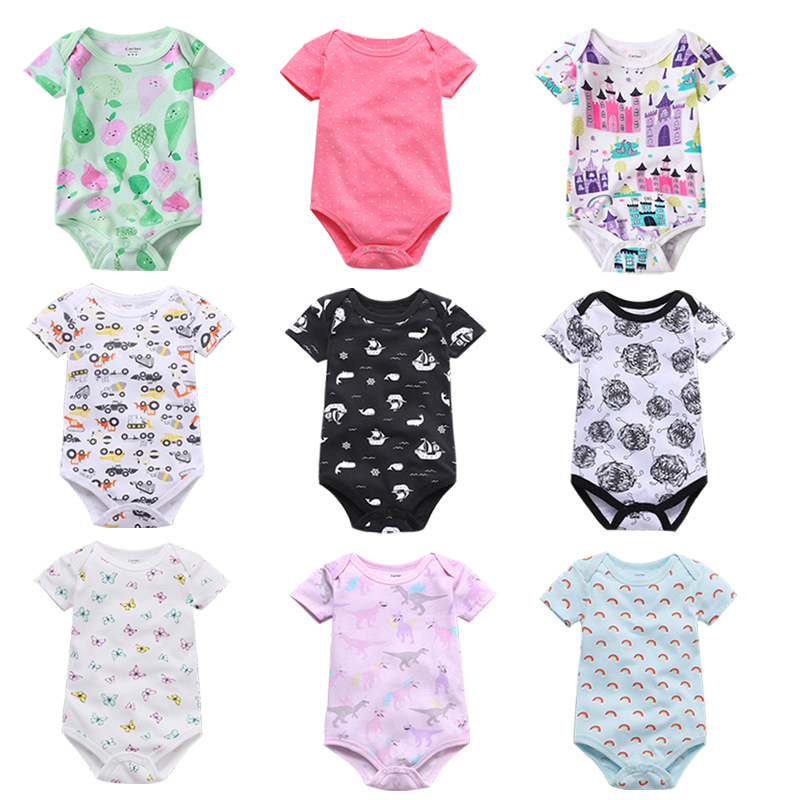 Baby Bodysuits 100% Cotton Infant Body Short Sleeve Clothing Similar Jumpsuit Cartoon Printed Baby Boy Girl Bodysuits