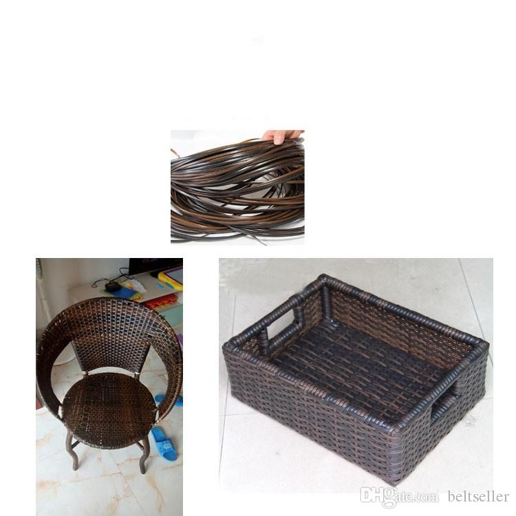 500G Imitation Flat PE rattan plastic synthetic rattan basket handicrafts weaving raw material for furniture outdoor table chair