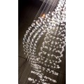 Stairwell Spiral Crystal Long Hanging Lamp Crystal Bead Chandelier Luxury Waterfall Pendant Lights