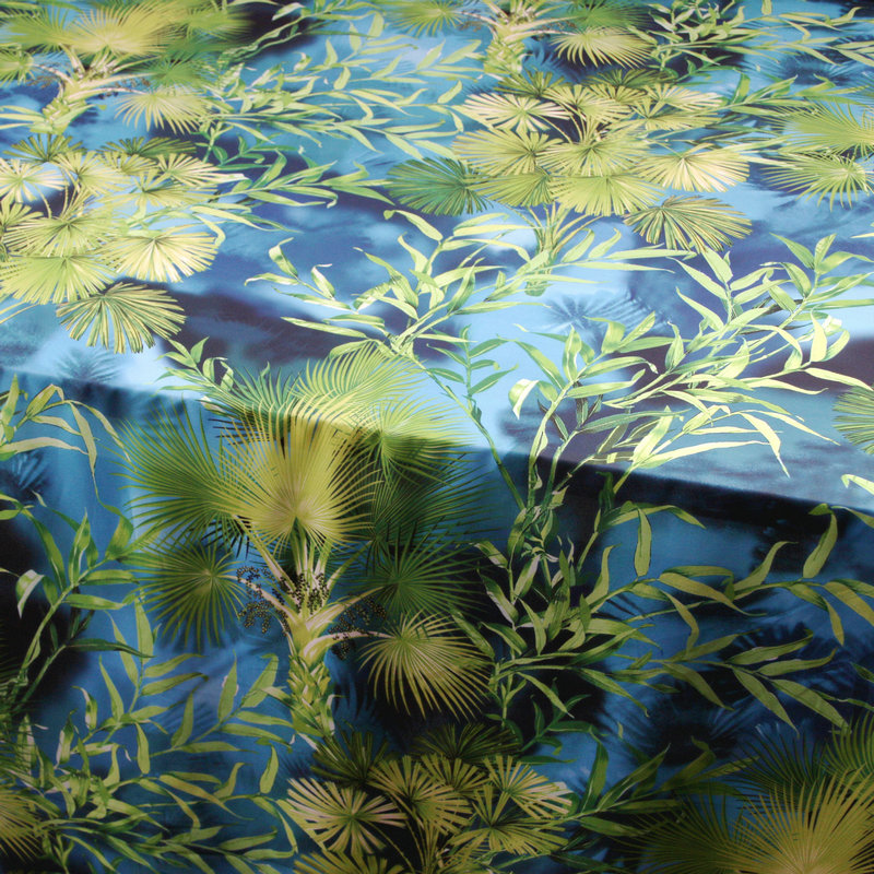 Green jungle print soft chiffon scarf cloth polyester chiffon thin fabric for dress sewing DIY patchwork clothing tissu au metre