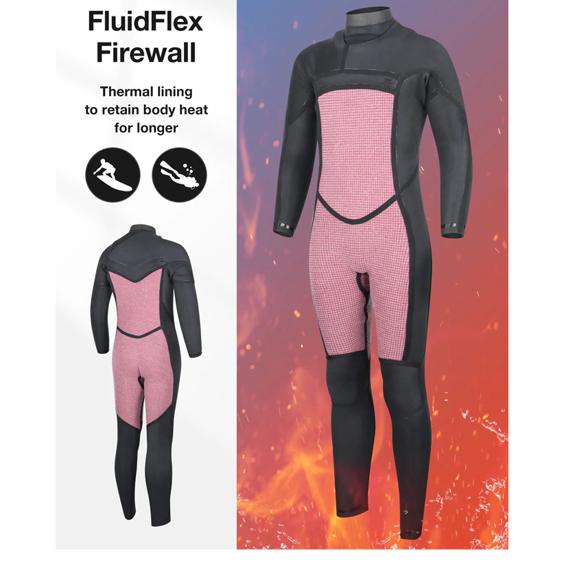 Mens 4 3mm Chest Zip Wetsuit G5nr 03