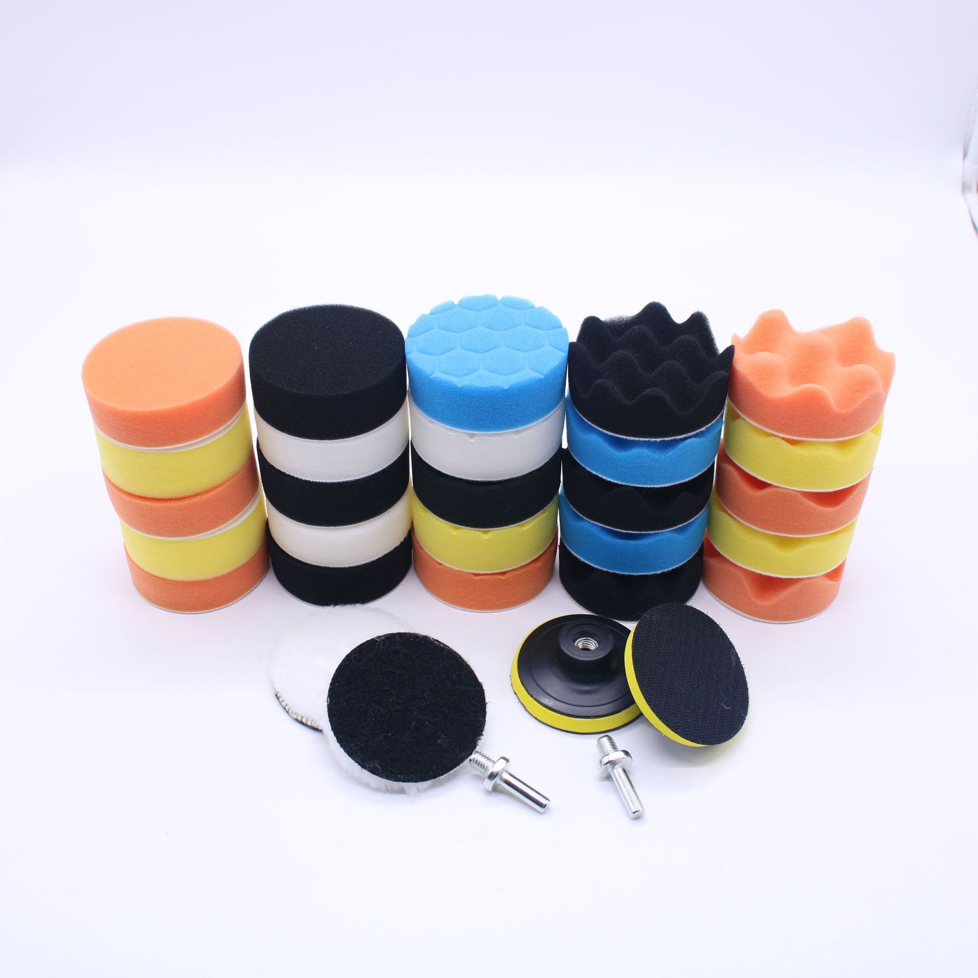 31pcs 3 Inch New Beauty Imported Car Polishing Pad Kit Buffing Pads Care Polisher Waxing Polishing Set Waxing Sponge Wool Pad