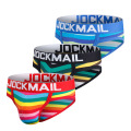 JOCKMAIL New Sexy Briefs Men Sexy Underwear Cotton Striped Rainbow Fashion Young Boy Gay Underwear Low Waist Breathable Panties