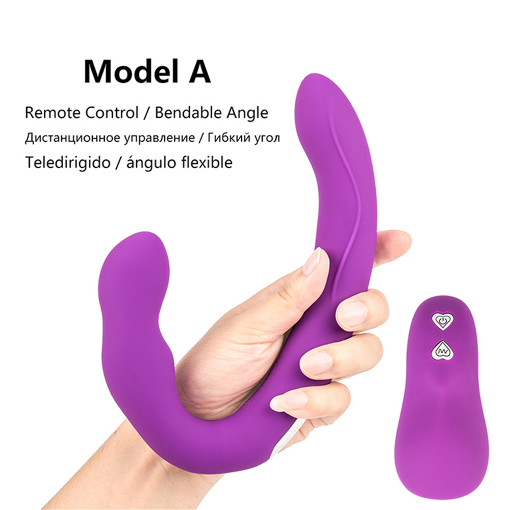 Sex Shops Strapless Strap Dildo Vibrator for Woman 10 Speeds G Spot Clitoris Stimulate Double Vibrating Adult Sex Toys for Woman