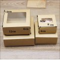 20pcs DIY paper box with window white/black/kraft paper Gift box Packaging For Wedding home party packaging box