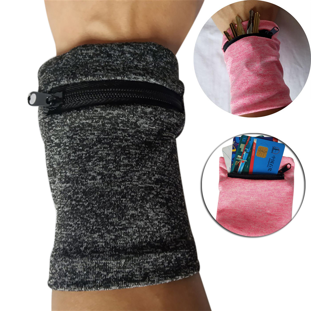 Wrist Wallet Pouch Running Sports Arm Band Bag For MP3 Key Card Storage Bag Case Badminton Basketball Wristband Sweatband 4.0#