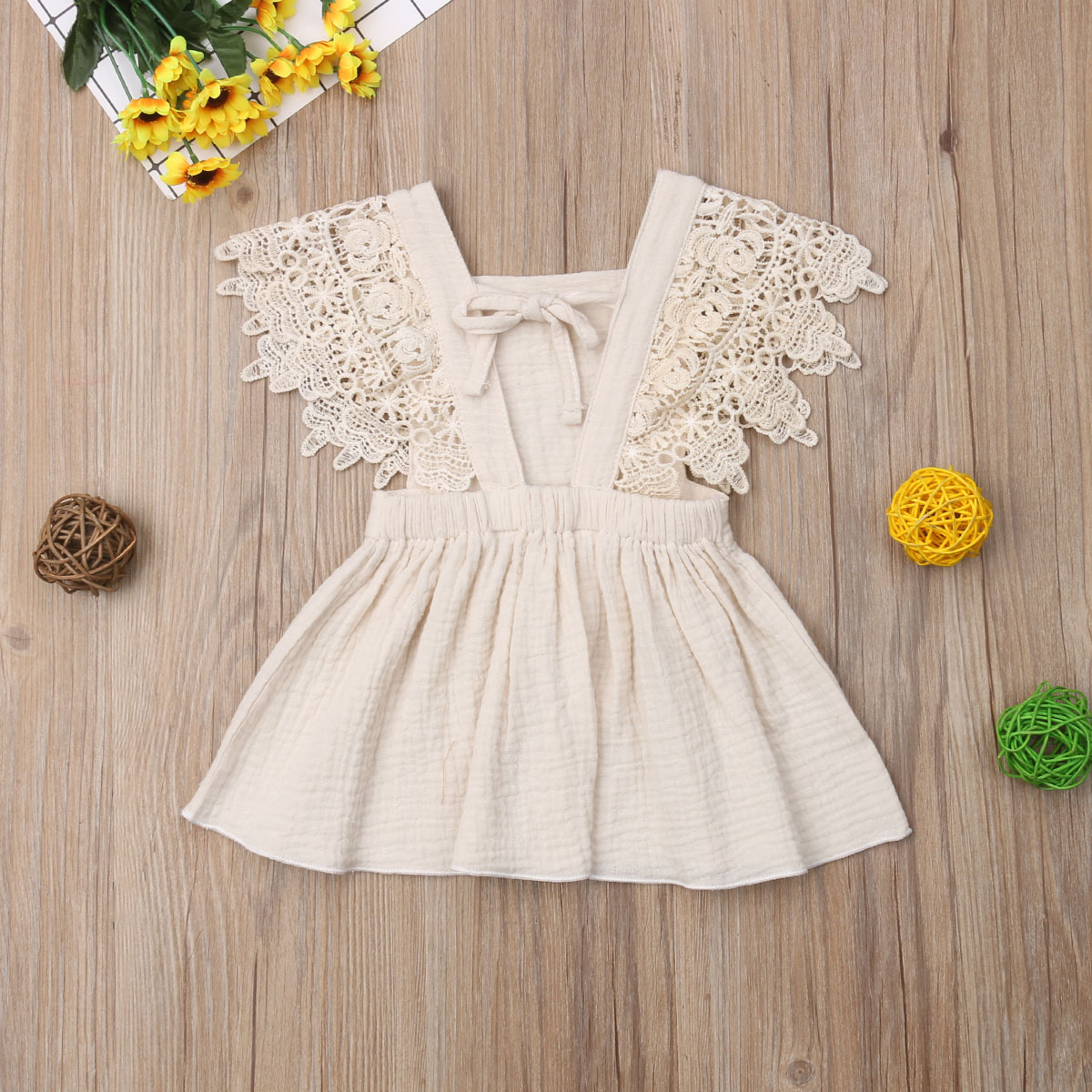 New Arrivels Children Kids Lace Dress Baby Girls Party Dress Sleeveless Solid Dress Clothes