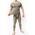 Men's Undershirt Pant Set Ultra-thin Cool Spandex Thermal Sleep Underwear Shirt & Pant Set