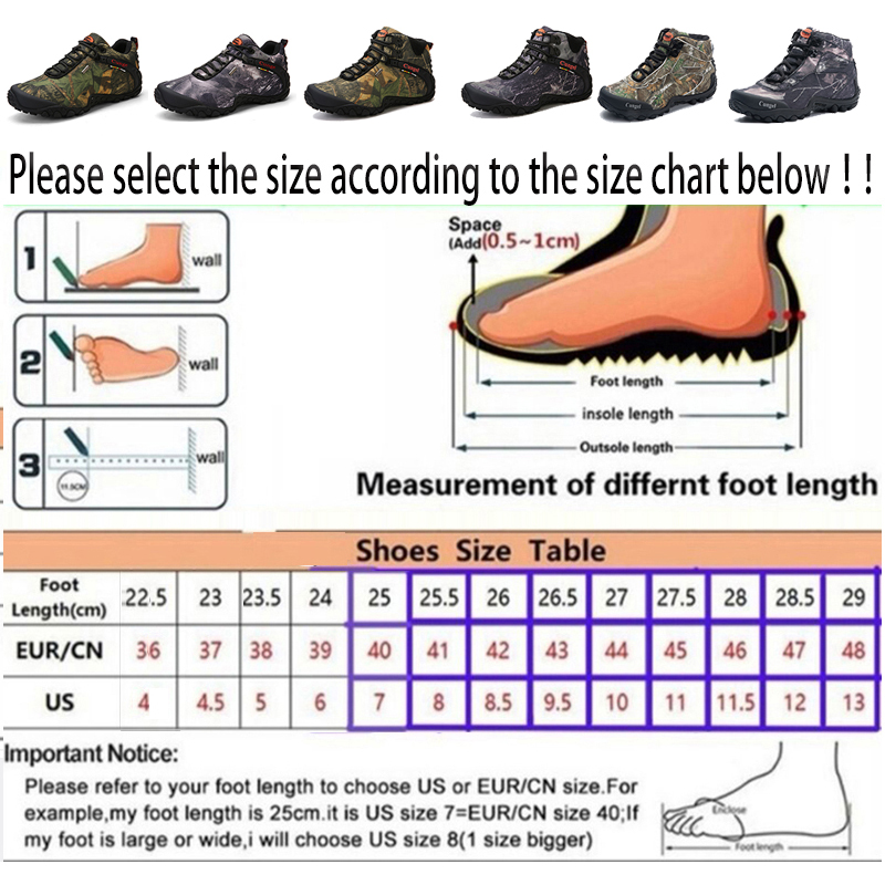 Men Hiking Shoes Waterproof High Quality Special Force Military Tactical Desert Combat Ankle Boots Army Work Boots Camouflage