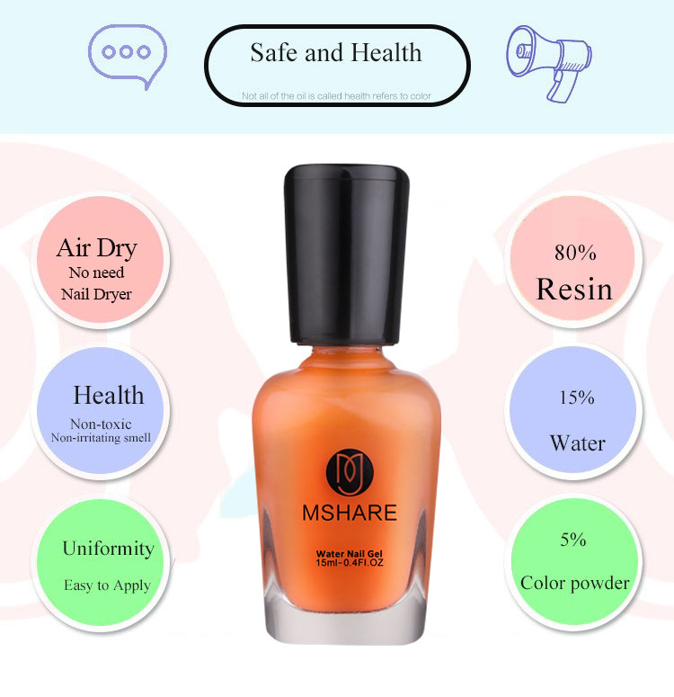 MSHARE Neon Orange Nail Polish Without Nail Dryer Air Dry