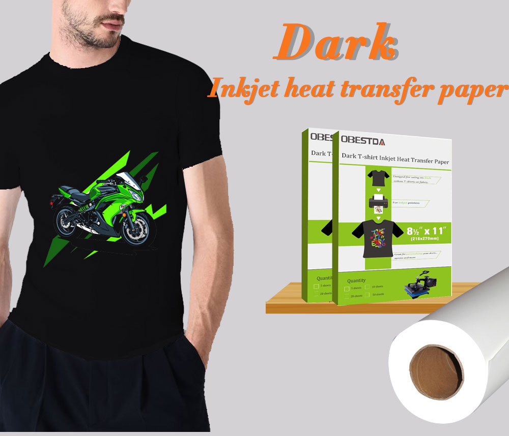 A4 dark light T-shirt Heat transfer paper for cotton fabric use inkjet printer ,iron on transfer paper for clothing