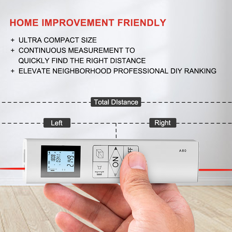 Bilateral Laser Distance Meter 80m Dual Direction Measure