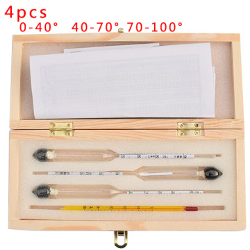 Alcoholmeter wine Alcohol Meter Wine Concentration Meter Vodka Whiskey Alcohol Instrument Wine Hydrometer Tester Wooden box