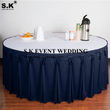 Round Ruffled Polyester Table Skirt Banquet Tablecloth Skirting For Wedding Event Party Christmas Decoration