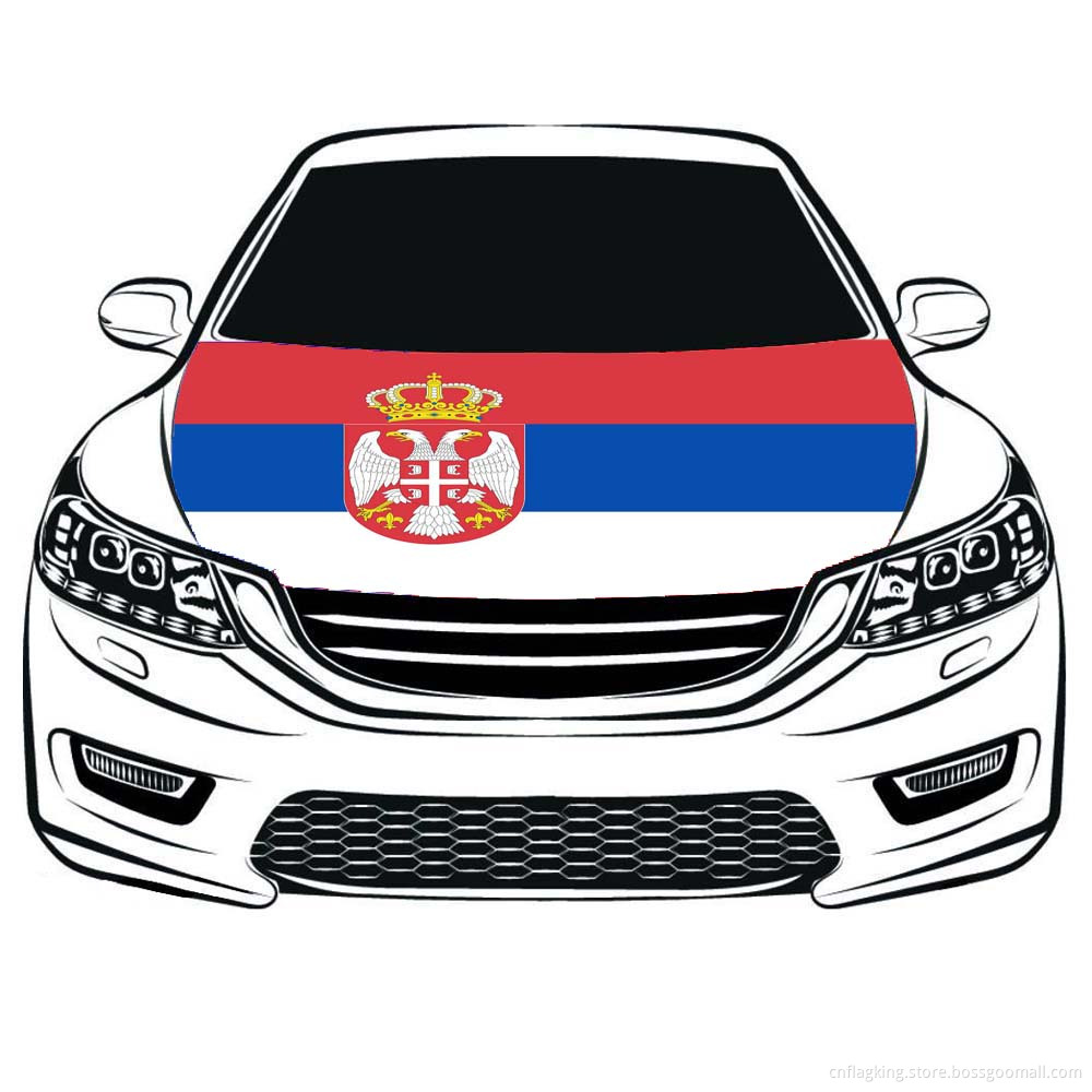The World Cup Republic of Serbia Flag Car Hood flag 100*150cm High elastic fabric