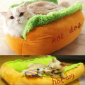 Funny Hot Dog Bed Pet Lounger Doggie Bed Kennel Cat Puppy Warm Soft House Warm Sofa Mat Basket Blanket Hotdog Beds Sleeping Bag