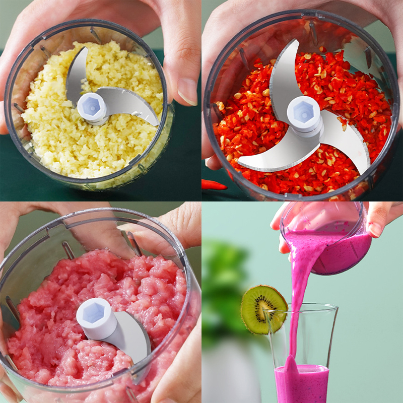 Electric Garlic Food Vegetable Chopper Squeezer Meat Grinder Mini Crushed Garlic Masher Machine Garlic Artifact Kitchen Tools