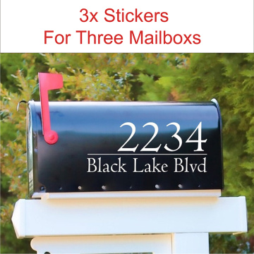 3 Pcs Modern House Numbers Mailbox Decals Stickers Rubbage Bin Address Sign Front Door Decor New Home Gift Mail Vinyl decal