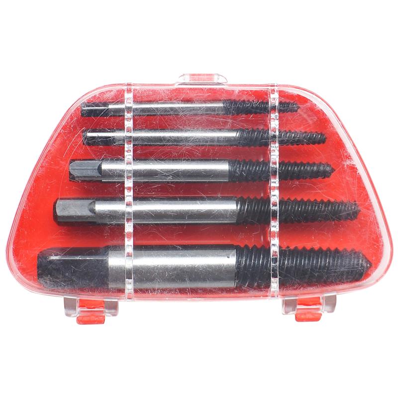 5PCS Screw Extractor Drill Bits Guide Broken Damaged Bolt Remover Car-styling Storage Box thread removal tools