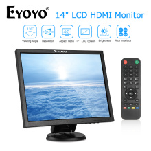 EYOYO EM14A 14 Inch 4:3 TFT BNC HDMI PC Monitor 1024x768 LCD Screen VGA AV Computer TV Display For CCTV Security Camera 12V