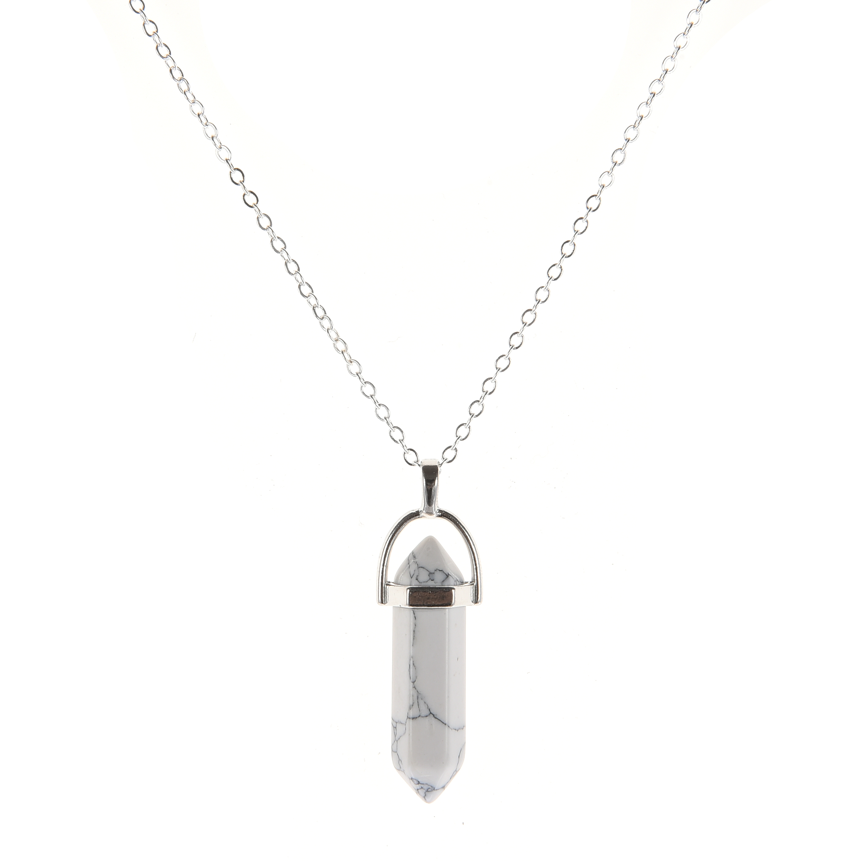 Crystal Pendant Necklaces Opalite White Howlite Lapis Clear Quartz Crystal Aventurine Crystal Pendant XL403