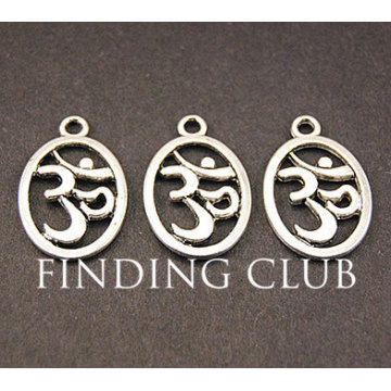 50 pcs Silver Color OM Aum Ohm Mantra Sign Charm Pendant DIY Metal Bracelet Necklace Jewelry Findings A816