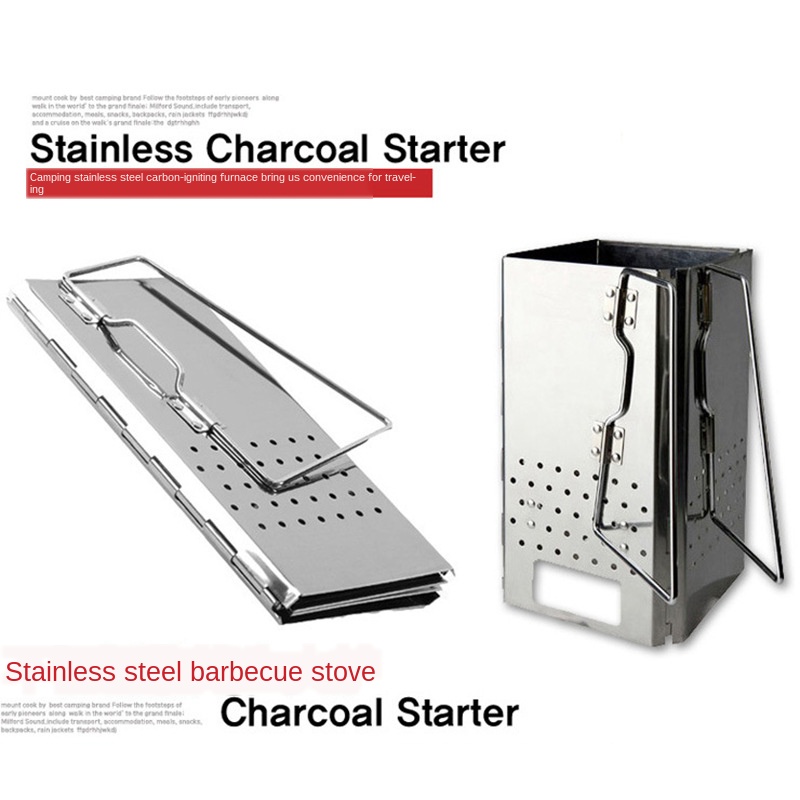 Stainless Steel Portable Charcoal Starter BBQ Grill Foldable Chimney Starter barbecue grill for outdoor WJ51923