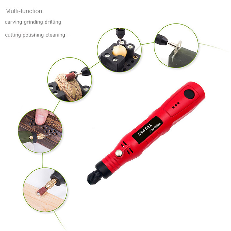 Mini Electric Drill Cordless Power tools 3.6V Grinder Grinding Accessories Set 3Speed Wireless Engraving Pen For Dremel Home DIY