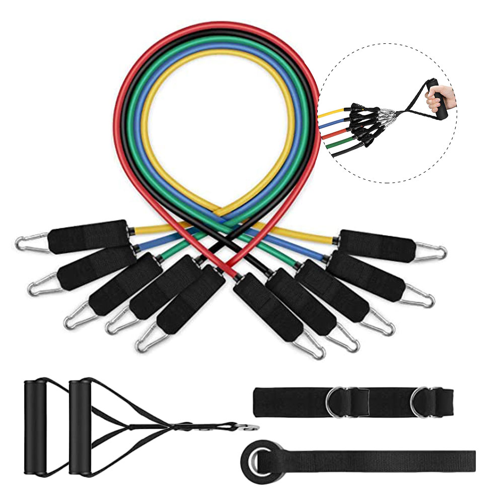 11 PCS Tension Resistance Band Set and Exercise Stretch Fitness Home Set for Gym Fitness Training Yoga in stock fast shipping