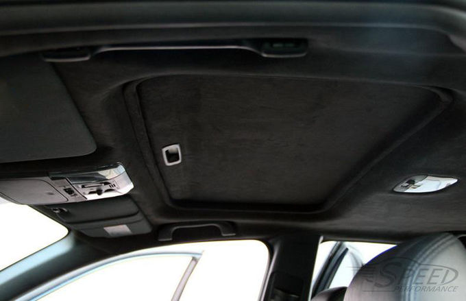 Black Car Interior Polyester Microfiber Suede Fabric Vinyl  0.2mm Thickness 5