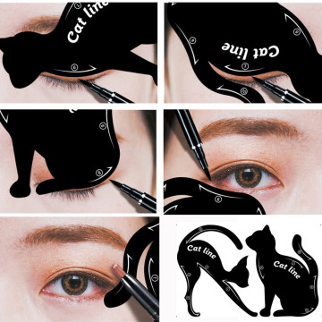 2Pcs Eye Liner Makeup Cat Eye Eyeliner Stencil New Design Eyeliner Stencil Models Eyebrow Eyes Liner Template Shaper Tool