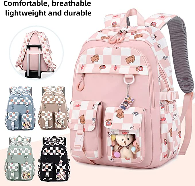 Backpack for Girls Fashion School Bag Cute Bear Bookbag