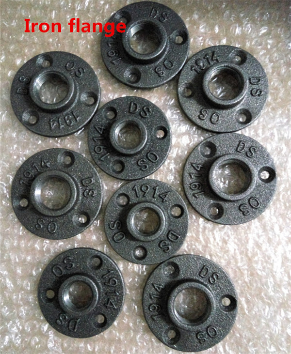 10 Pcs/Lot Iron Cast Flange Bracket Antique Flanges Base Bracket Tube Pipe Fittings Flange Piece Hardware Tools