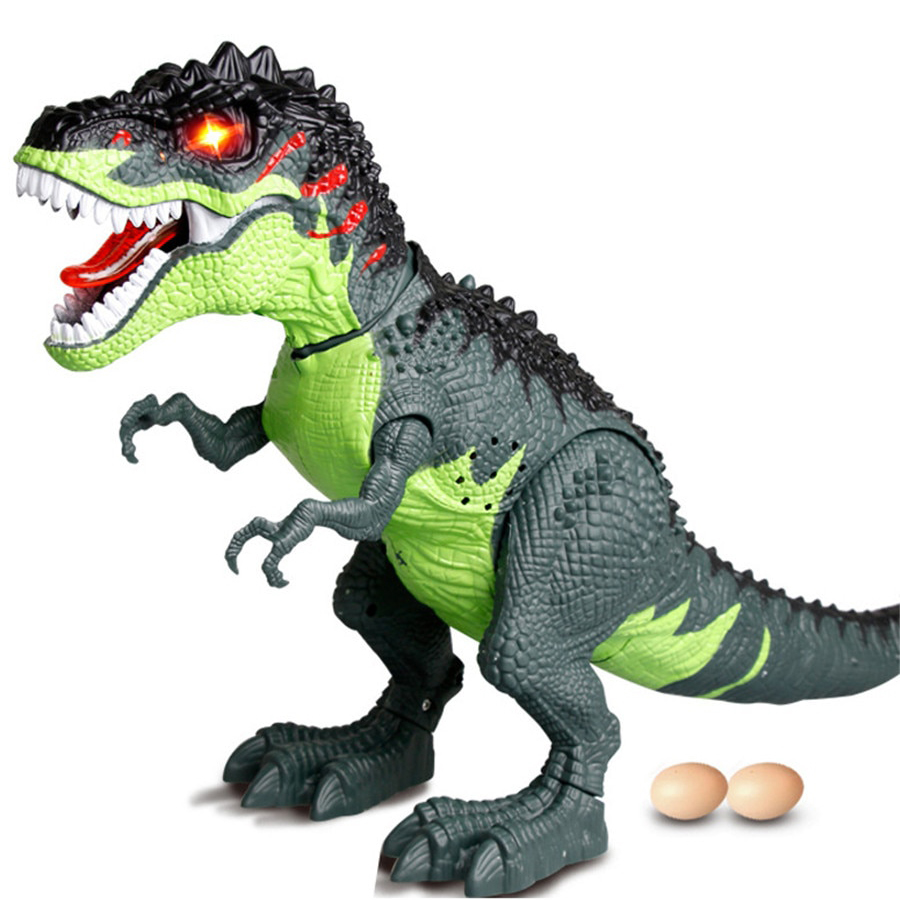 Electric Spray Lay Egg Tyrannosaurus Moving Walking Eggs Laying Dinosaur Toy Sound Light Simulation Animal Model Children Toys