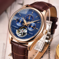LIGE 6826 Plus Brand Classic Men Retro Watches Automatic Mechanical Watch Tourbillon Clock Genuine Leather Waterproof Wristwatch