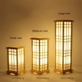 Modern Japanese Tatami Style Square Shape Oak Wood Solid Wooden Floor Lamp E27 LED Standing Lamps for Living Room Hallway Home