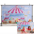 Circus Theme Birthday Party Backdrop Newborn Children Portrait Photography Background Circus Carnival Baby Shower Photocall Prop