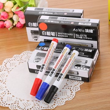 10PCS/box Colorful Whiteboard Pen Black White Board Markers School Supplies Children's Drawing Pen Escola