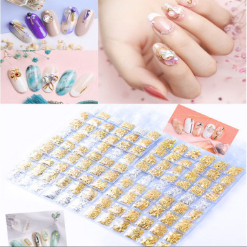 New 6 Grid/Pack DIY Mixed Nail Art Metal Frame Hollow Gold Silver Rivet Decorations Triangle Shell Nail Studs Slider Manicure
