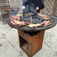 Corten Steel Fireplace Grill Smoker BBQ Grill
